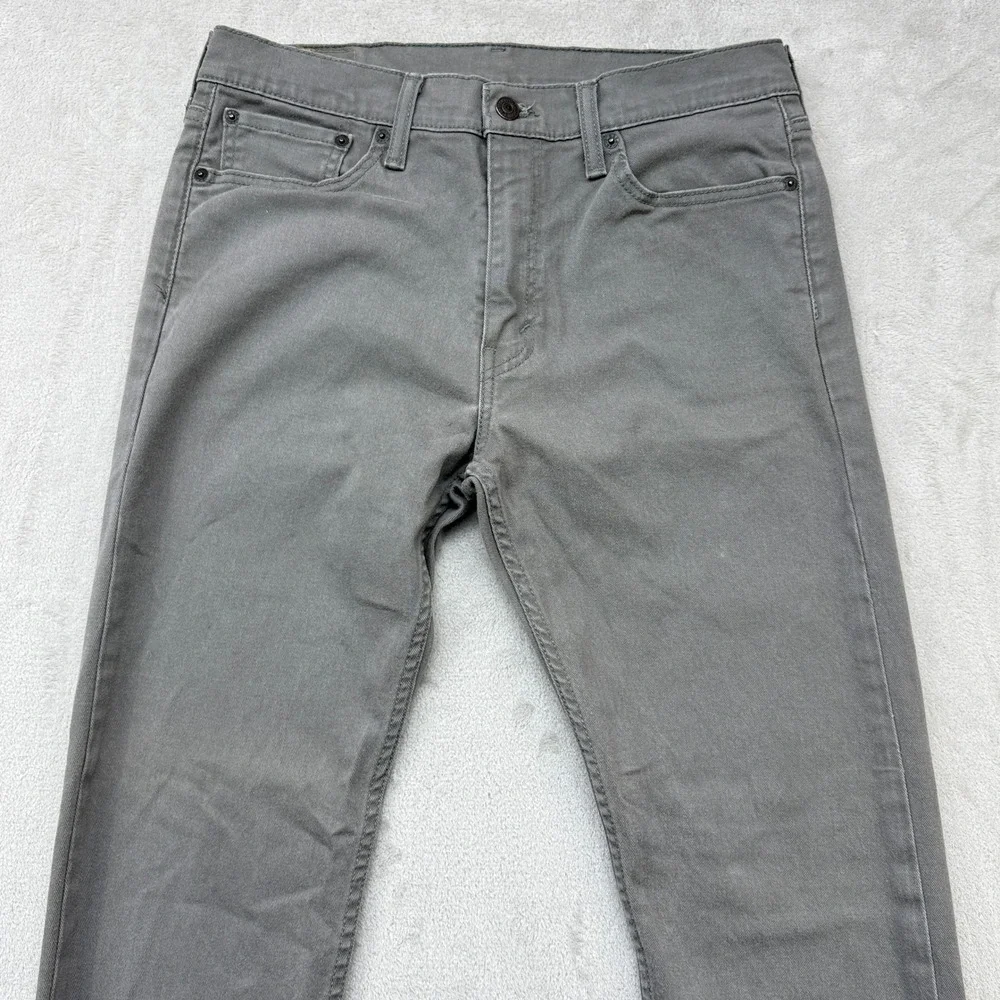 Levi's 513 Slim Straight Pants Mens 32x32 Charcoal Grey Stretch Cotton Twill